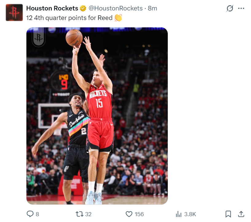 开云体育官网-谢泼德末节12分登全美热搜！火箭官方为他鼓掌 休媒盼给核心地位